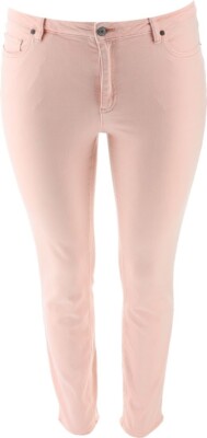 Lands' End Mid Rise Slim Leg Ankle Jeans Pale Peach 4 NWOT (682)-image