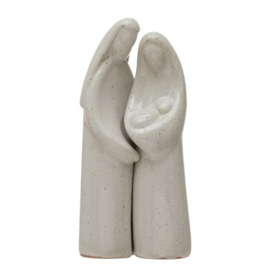 Creative Co-Op Holy Family Figurines 2 Piece Set Mary Holding Baby & Joseph-image