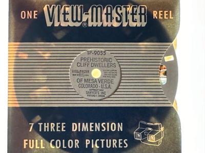 VIEW-MASTER SINGLE REEL SP - 9055 PREHISTORIC CLIFF DWELLERS  WITH SLEEVE-image