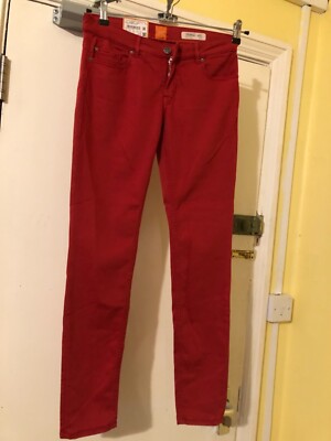 Boss orange J20 Berlin slim fit mid rise woman waist 26 red pants-image