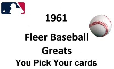 Build Your Set You Pick Cards - 1961 Fleer Baseball Greats - MLB Card Selection-image