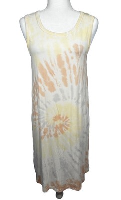 Thread & Supply Tie Dye Orange Sunset Casual Tank Dress Size Large-image