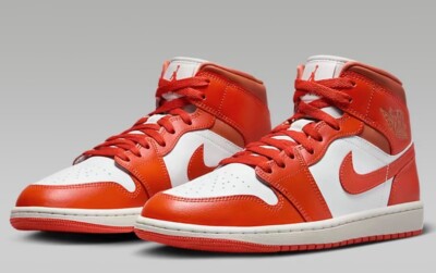 Nike Air Jordan 1 Mid White Cosmic Clay Orange Women's US Size 7.5 UK 5 EUR 38.5-image