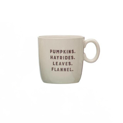 Creative Co-op Stoneware Pumpkins Hayrides Mug Novelty Mug-image