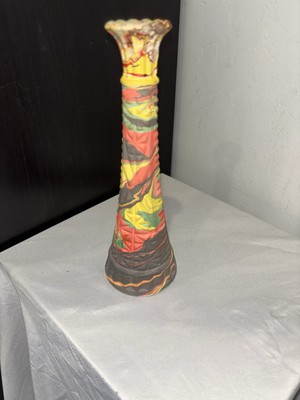 Mid Century Vintage Hand Painted Vase 9” H-image