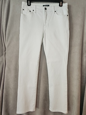 Lauren Ralph Lauren Modern Straight Curvy 4 Jeans White Denim MINT -image