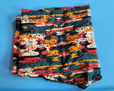 LulaRoe Green, Red, Orange TC Tall Curvy Leggings -image