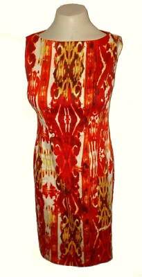 New Dress Jones New York Shift Cotton Stretch Orange-Spice MSRP-$119.00  4P-image