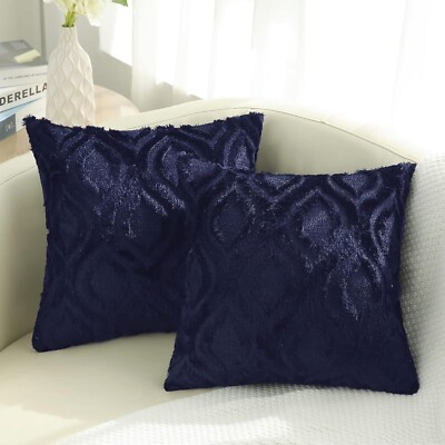 Decorative Throw Pillow Covers 18x18, Soft Plush Faux Wool Couch Pillow Covers-image