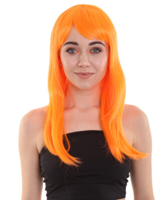 Adult Women Mid Length Wig Cosplay Pumpkin Orange HW-563-image