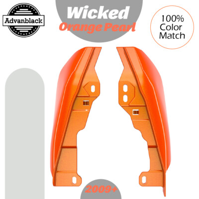 For Harley WICKED ORANGE PEARL Mid Frame Air Deflectors Heat Shield Trim Covers-image