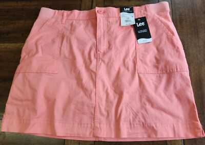 LEE Skort Mid Rise Womans Plus 18M Peach Orange Skirt Short Stretch Casual NEW-image
