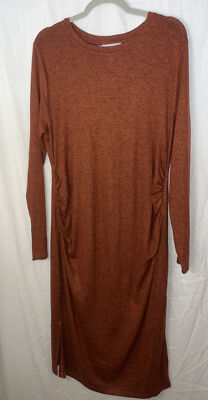 Motherhood Maternity Burnt Orange Soft Mid Length Sweater Dress Size XL-image