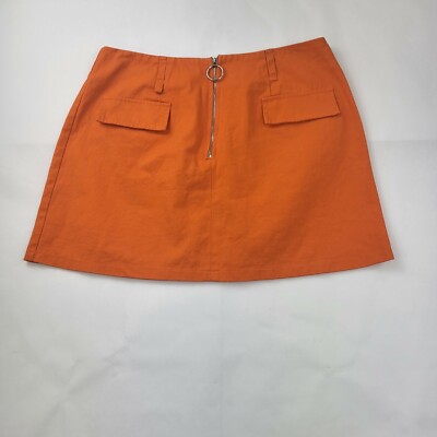 Sans Souci Mini Skirt sz Large quarter zip front Orange-image