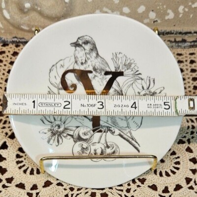 Choice of 'The Secret Garden' Monogrammed Stoneware Plates Garden Designs 5.5