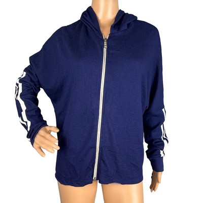 Michael Lauren Sullivan Hoodie Blue White Sleeve Stripes Size M NWT-image