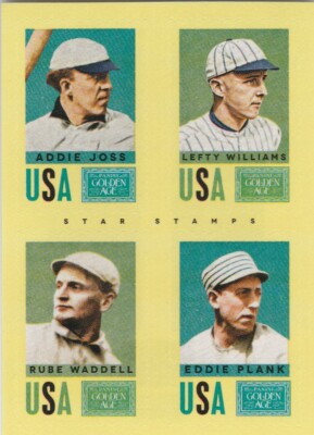 2014 Panini Golden Age Star Stamp 2 Lefty Williams Eddie Plank Addie Joss Rube-image