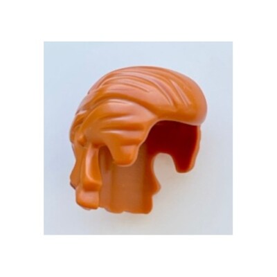LEGO - Minifig, Hair Mid-Length Swept Back with Ruffled Back - Dark Orange-image