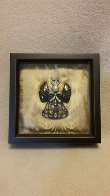 Creative CO-OP Inc. Enameled & Jeweled Metal Angel In Shadow Box-image