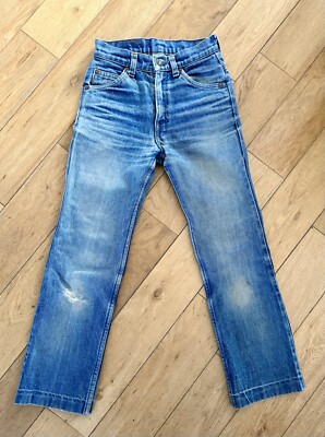 Vintage Levi’s Mid Blue Wash Orange Tab Cropped Jeans Size XXS, UK4, 23 X 26-image