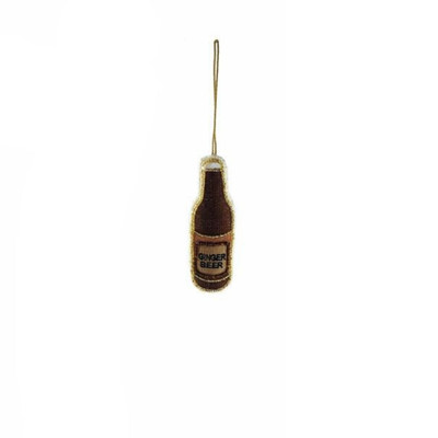 Creative Co-op Ginger Beer Bottle Cotton Ornament Bauble-image
