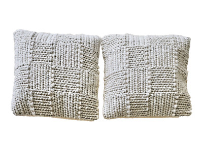 Textured, Woven, Neutral-Toned Cushion Set-image