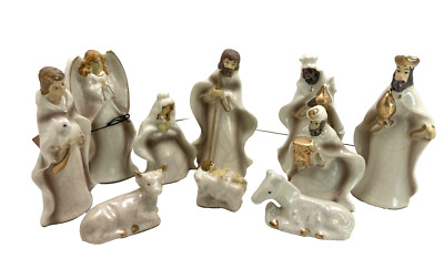 Creative Co-Op 10 Piece Crackled Stoneware Nativity With Tag-image