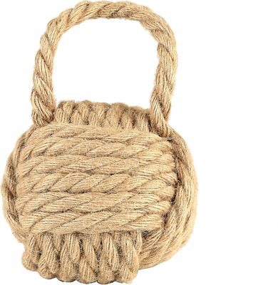 Creative Co-Op Nautical Rope Knot Decorative Cotton Door Stop, Natural-image