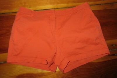 LL Bean Signature cotton Shorts  orange Flat Front  Size 14-image