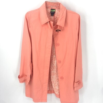 Orange Vented All Weather Mid-length Rain Coat Jacket GAP Womens Sz M Pockets-image