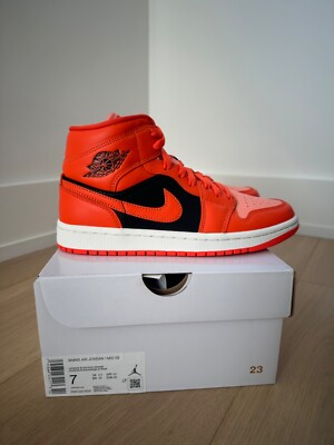 NIB Jordan 1 Mid SE Crimson Bliss Rush Orange (DM3381-600) Women's Size 7-image