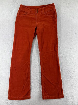 Sahalie Pants Womens 4 Orange Corduroy Mid Rise Straight Leg Cotton Blend-image