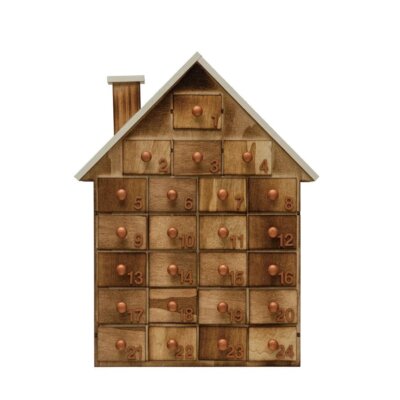 Creative Co-op - Christmas - Wood House Advent Calendar - XS0705-image