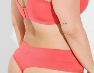 Torrid Bright Orange Active Microfiber Mid-Rise Thong Panty Plus Size 4X, 26-image