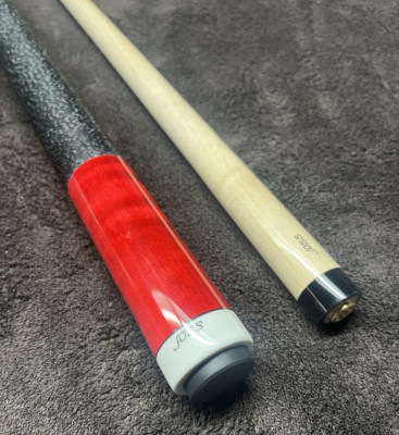 Joss Red Stained Incredibly Figured Wood Pool Cue Stick-image