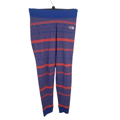 The North Face Leggings S/P Blue Orange Mid Rise Cuffed Skinny Leg Casual Athlet-image
