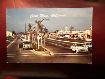 c1950’s Downtown Newport Boulevard, Costa Mesa, California Vintage Postcard-image