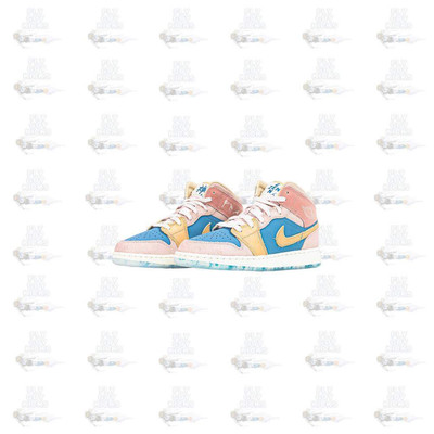 Kids Nike Air Jordan 1 SS GS Pink Oxford Blue White Orange FN7452-400 Sneaker-image