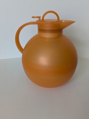 Vintage Orange Alfi Germany Insulated Carafe Round Retro Mid Century Modern-image