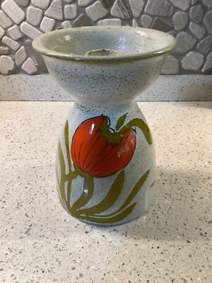 MCM Large Pottery Candleholder, Yellow & Orange Tulips-image