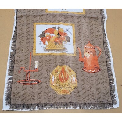 Mid century modern | orange and brown  | patterned | fine linen | fall | retro k-image