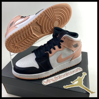 Nike Air Jordan 1 Mid (GS) 5.5Y Crimson Tint Arctic Orange Black 554725-133-image