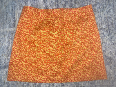 EUC J. CREW ORANGE FLORAL PRINT STRAIGHT SKIRT SIZE 8-image