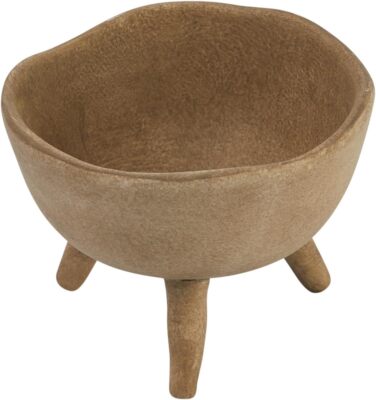 Creative Co-Op Boho Terracotta Footed Planter with Organic Edge, Matte Taupe-image