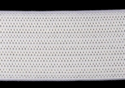 20mm White Non Roll Knitted Elastic (x 1.25 metres)-image