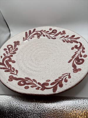 Mesa International  Dinner Plate Handmade Pottery Rust & Beige-image