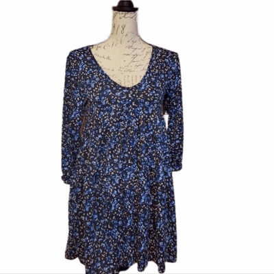  La La Land Creative Co Ladies Floral Long Sleeve Babydoll Dress - Size Small-image