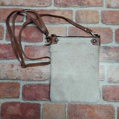 Creative Co-op  Crossbody Goat Hair Purse Womens -image