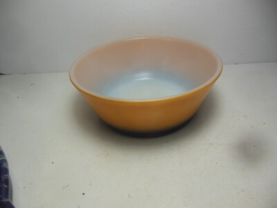 MCM Fire King Ombre Sunrise Two-tone Black Orange Glass Bowl 5