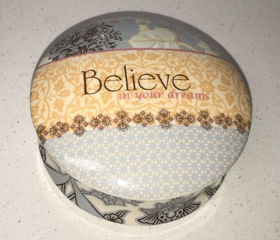 BELIEVE Porcelain Trinket Box Terri Conrad Creative Co-op-image